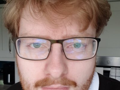 Student with glasses.