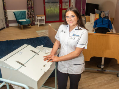 Student nurse in hospital environment