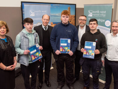 Students and lecturers pictured at the awards presentation.
